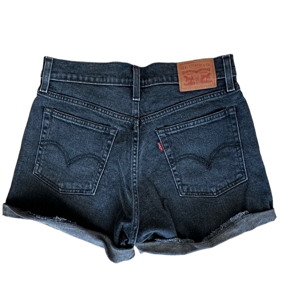 Levi’s button up short dark gray washed black denim shorts - Picture 4 of 6